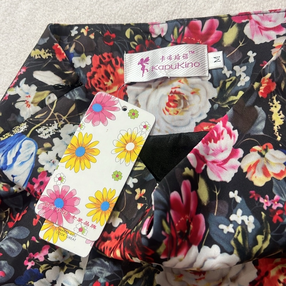 Kapukino Floral Black Skirt with Tulle Hem Size M - Picture 7 of 8